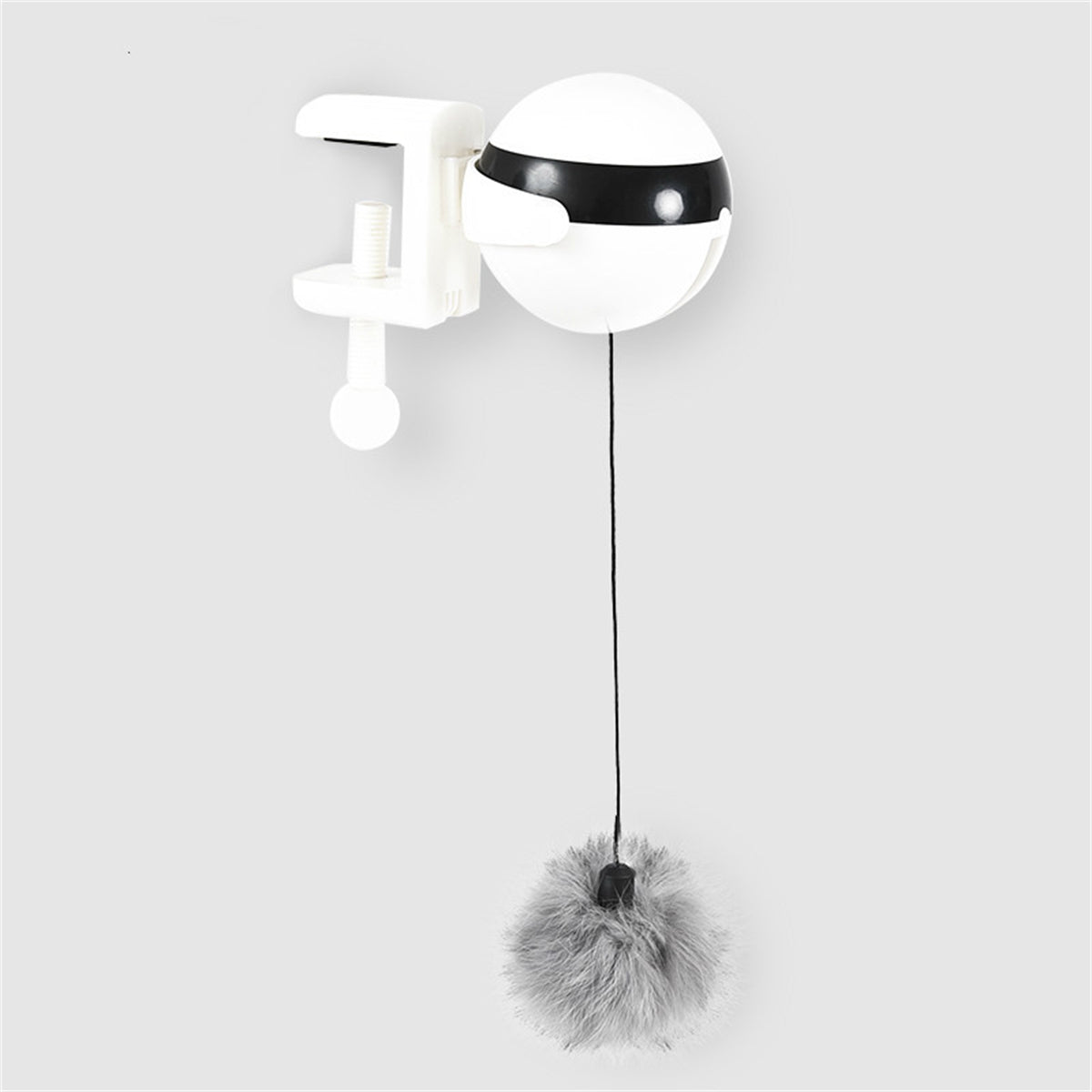 Cat batting at the electric lifting ball toy