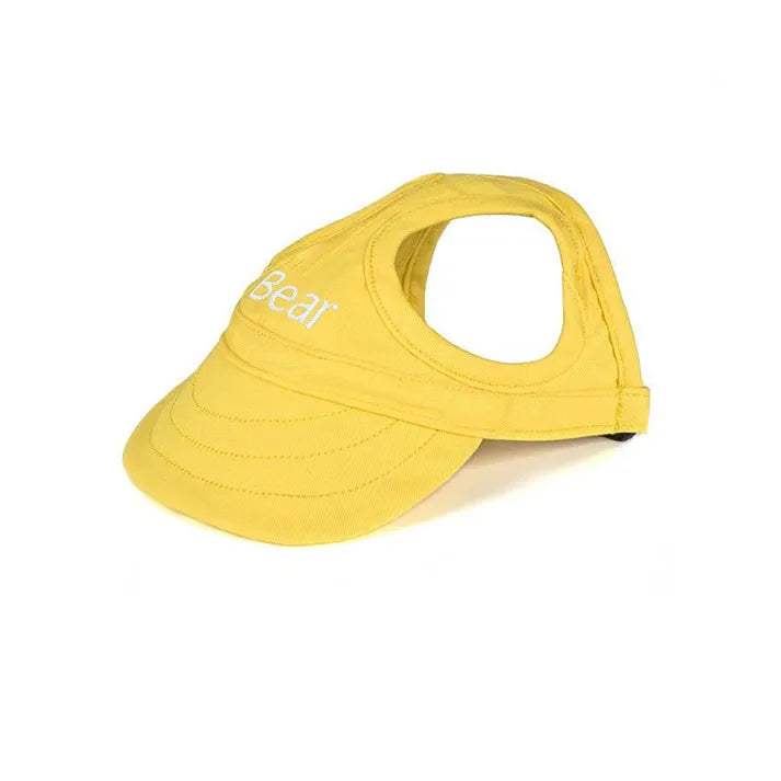 Ear openings and adjustable strap on the SunPaws dog hat