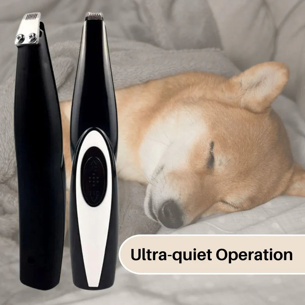 FluffTrim trimmer grooming a relaxed pet
