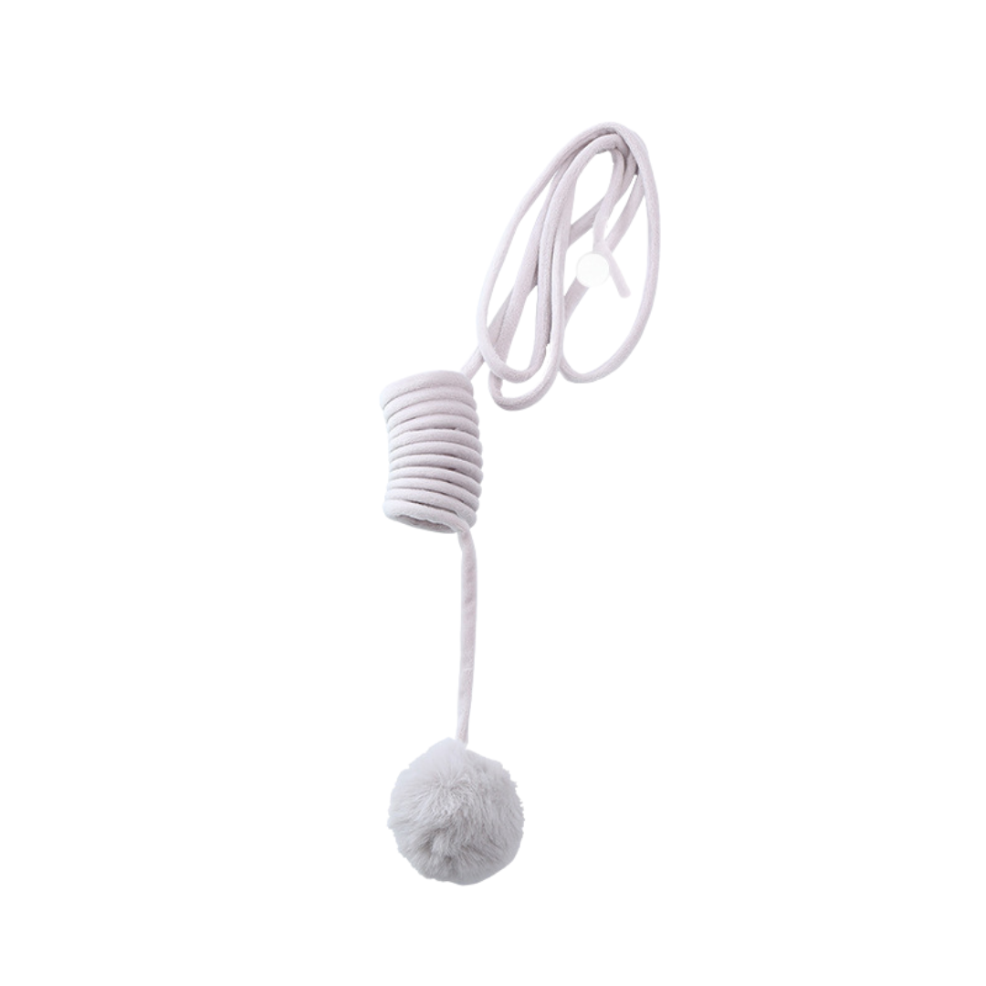 Interactive bouncy cat toy in blue