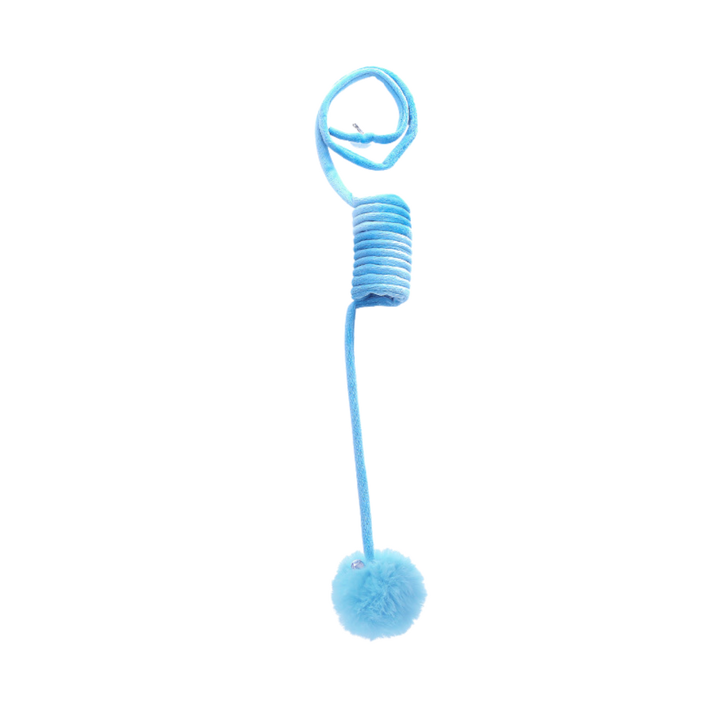 Interactive bouncy cat toy in grey