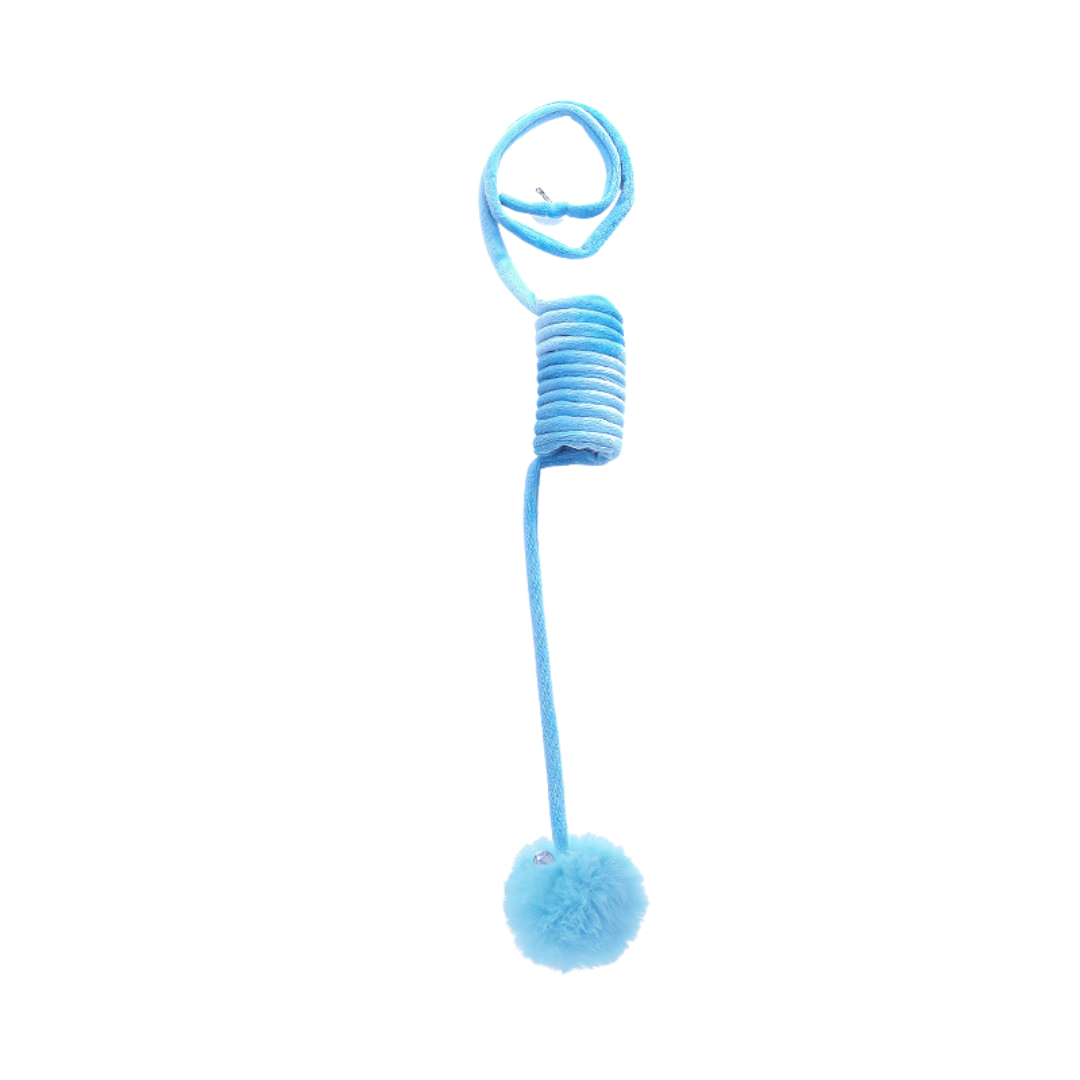Interactive bouncy cat toy in grey