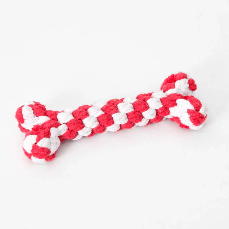 Rope dental toy in red