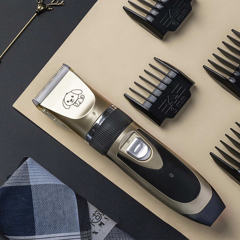 Quiet dog grooming clipper set contents