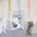 Interactive bouncy cat toy with elastic rope