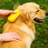 Steam grooming brush for pets
