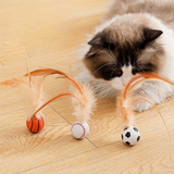 Rubber feather bouncy cat toy