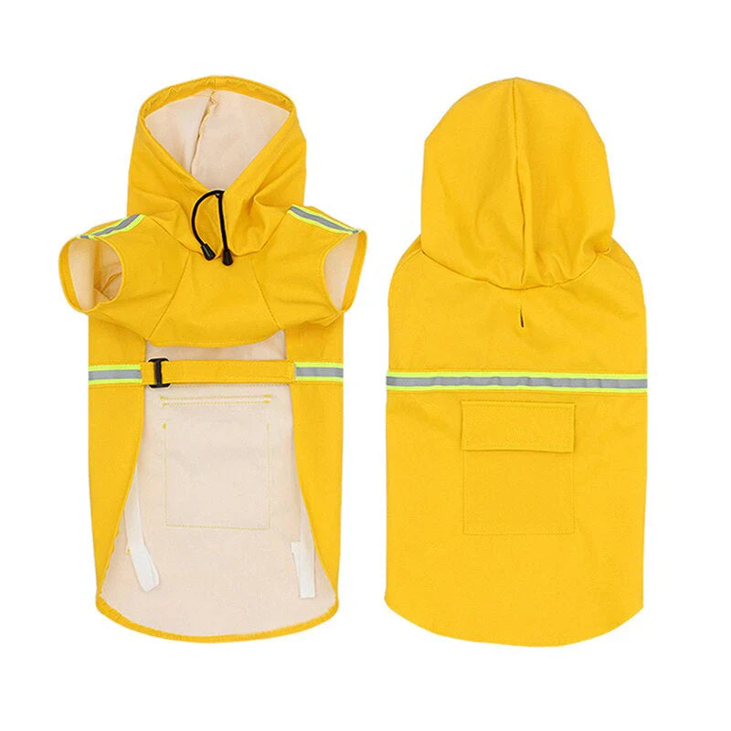 RainGuard dog jacket in blue, pink, yellow and orange