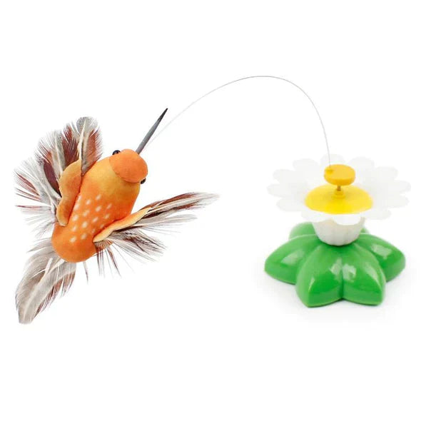 Cat swatting at the fluttering PawFlutter toy