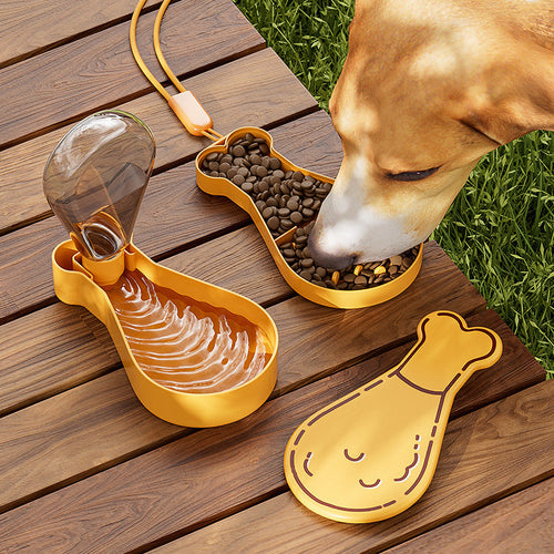 2-in-1 travel feeding station in drumstick design