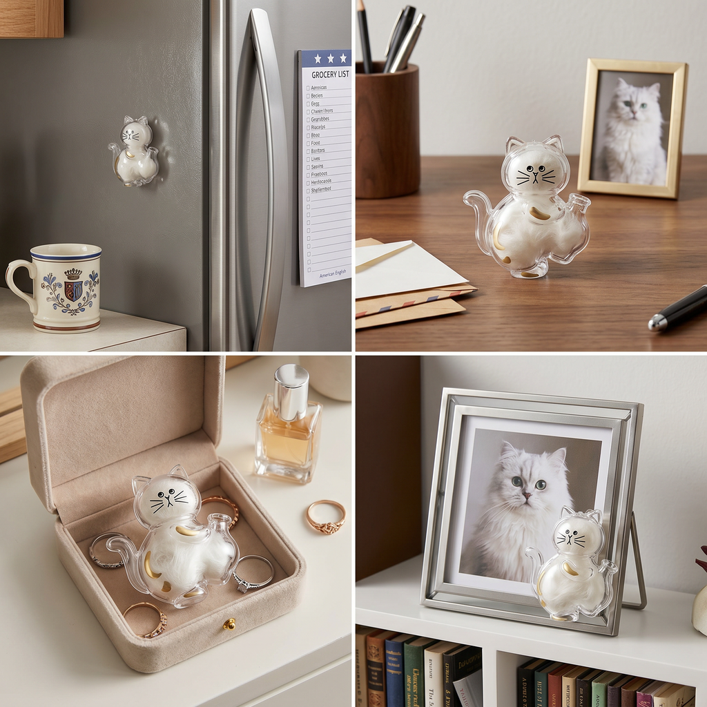 Cat keepsake magnet for whiskers and fur