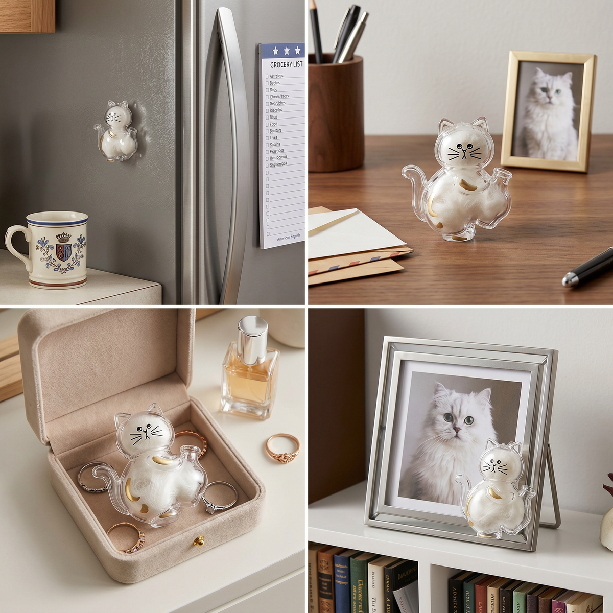 Cat keepsake magnet for whiskers and fur