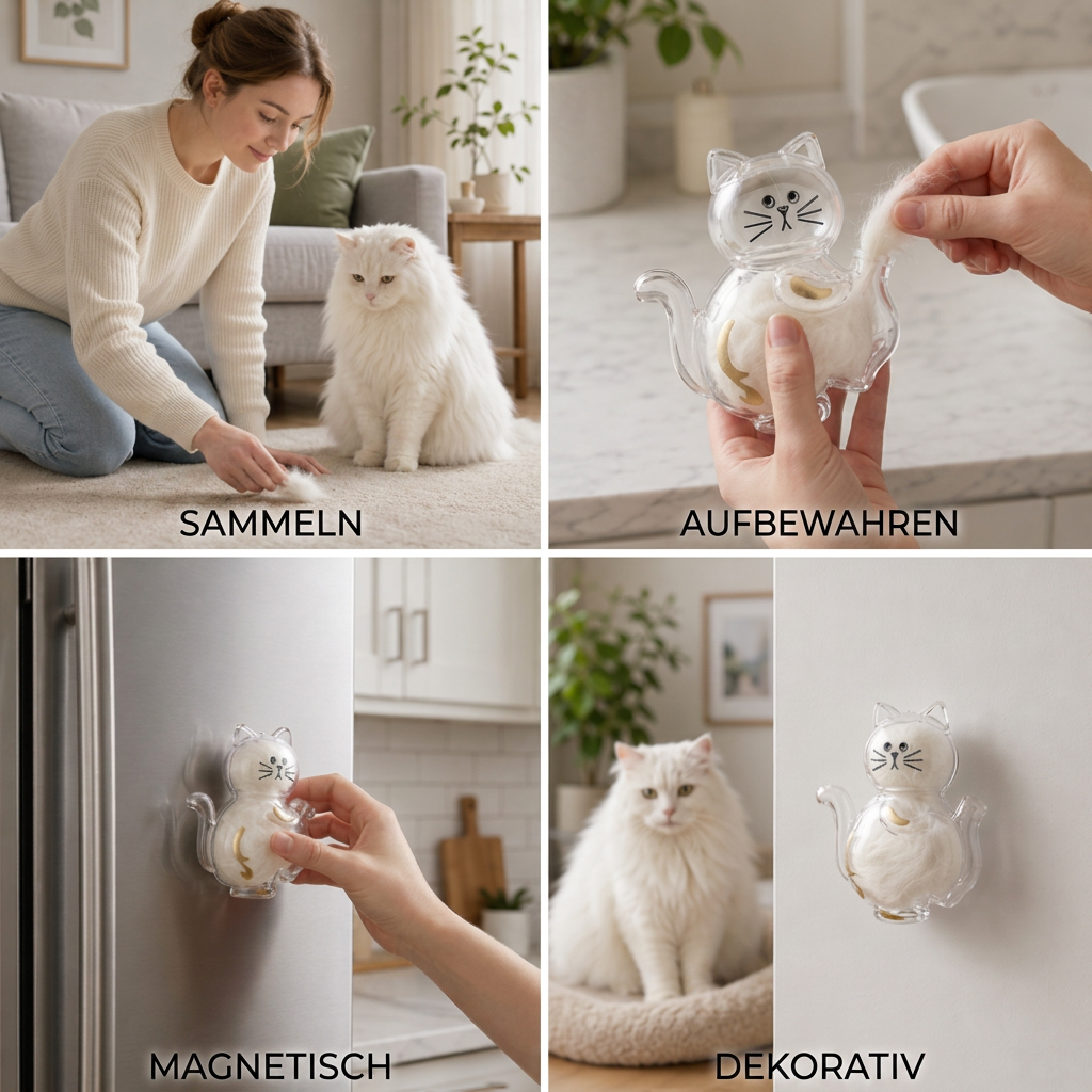 Cat keepsake magnet for whiskers and fur