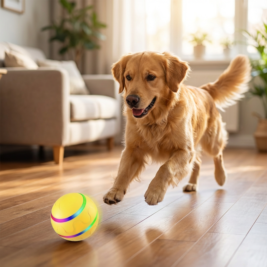 Sturdy durable self-rolling dog play ball