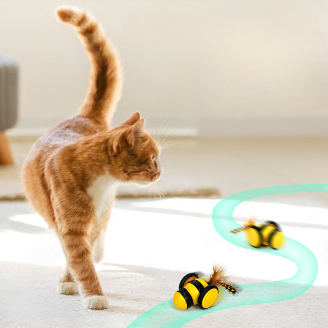 Bee cat toy feather attachment