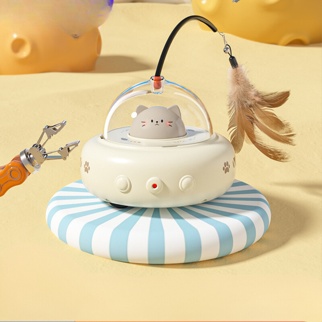 UFO cat toy feather danglers