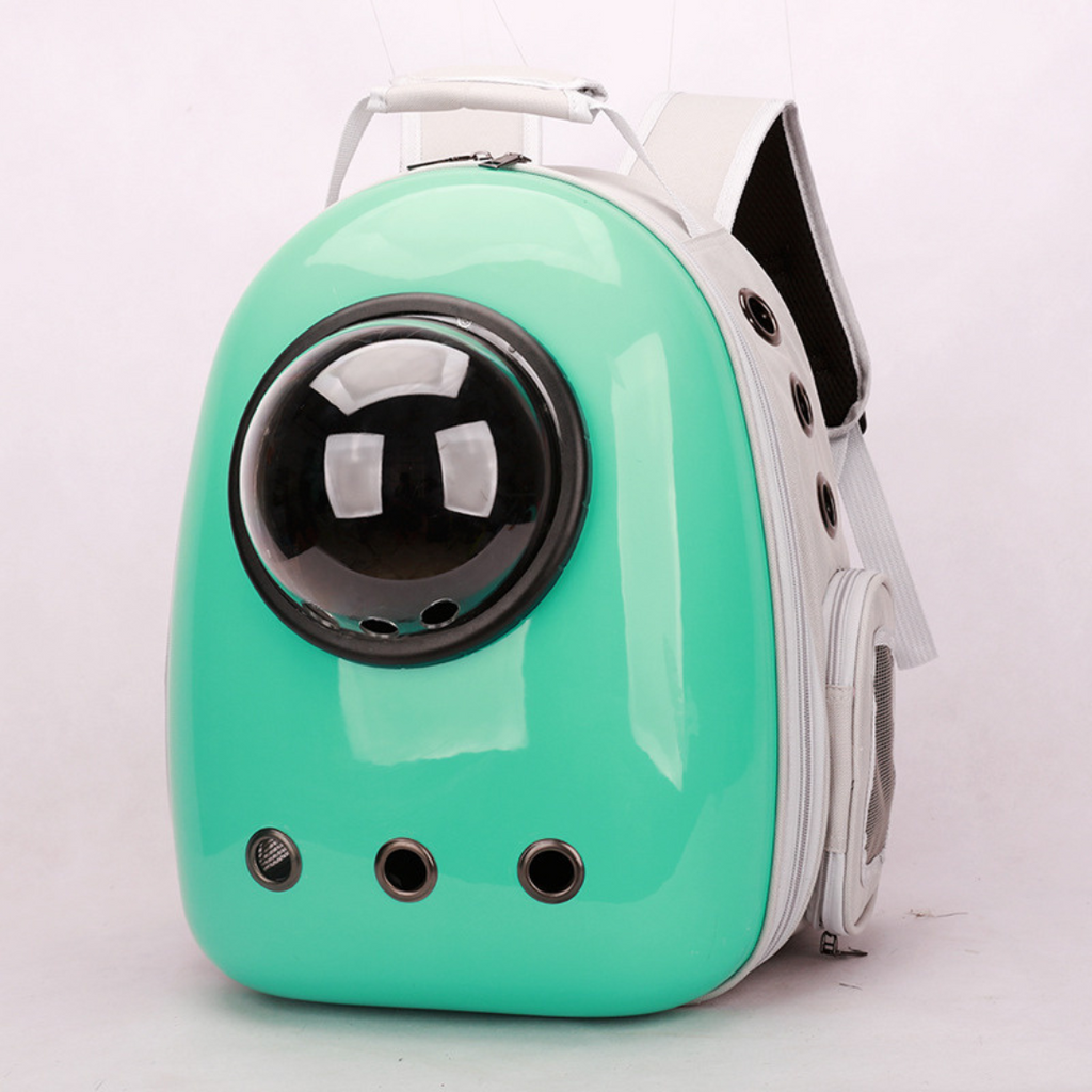 Cat backpack carrier in white and black