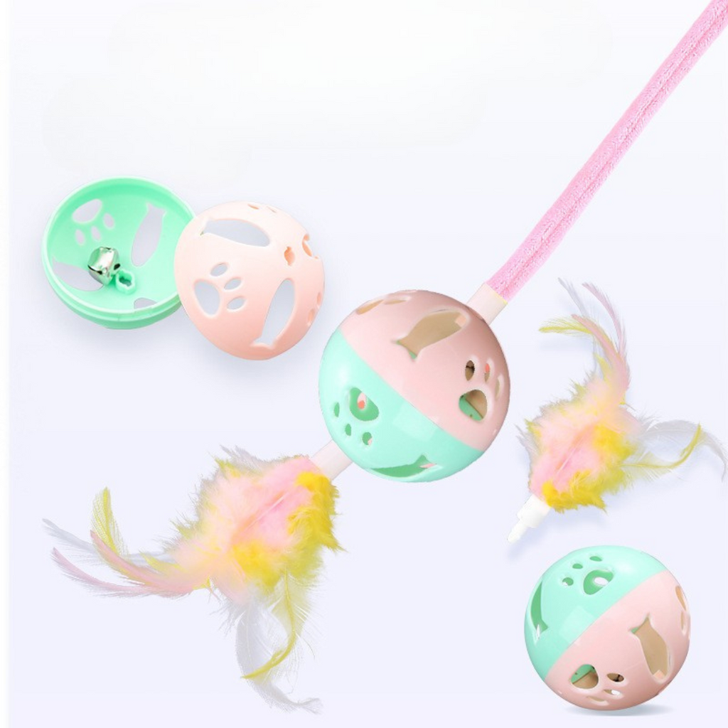 Interactive bouncy cat toy shown in all colours