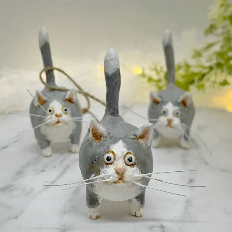 Siamese cat Christmas tree ornament in resin