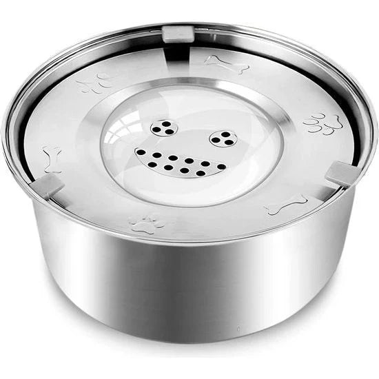 Floating anti-spill lid inside the HydroPaw dog bowl