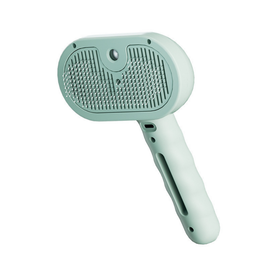 Steam pet grooming brush in green