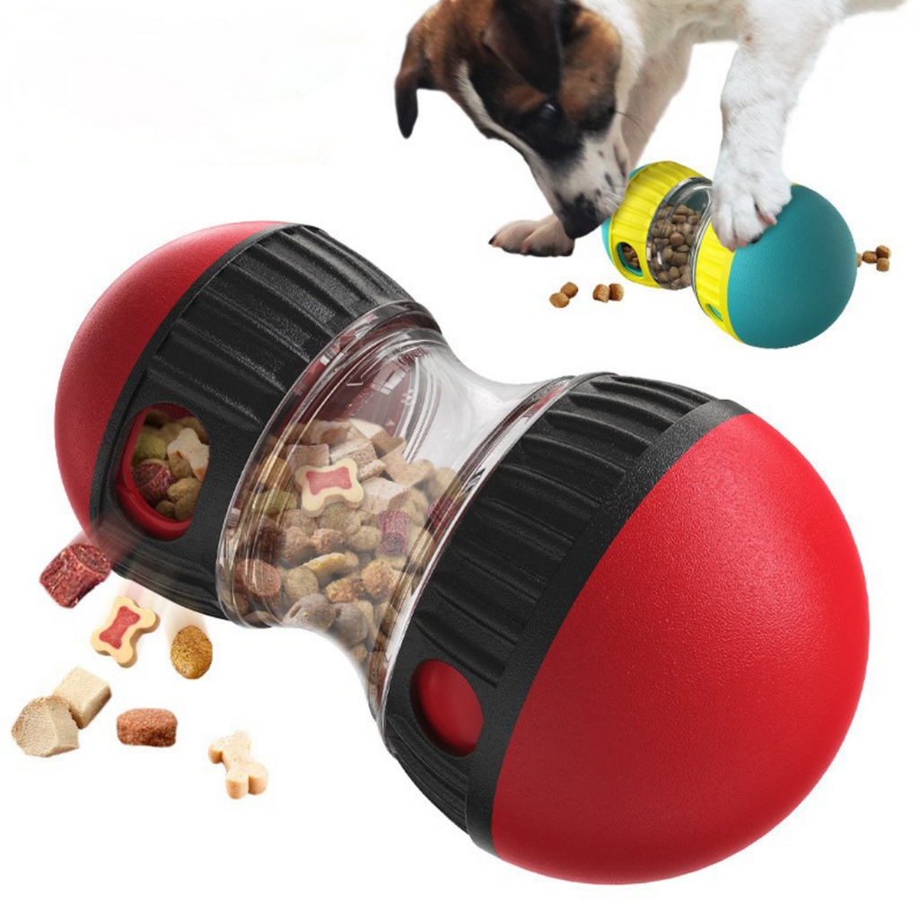 Interactive treat toy releasing dog treats