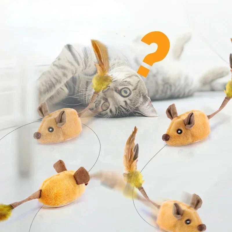 HuntFun feathered mouse cat toy
