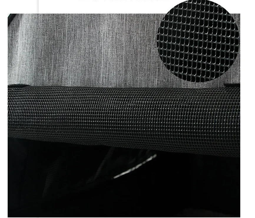 Foldable dog carrier with mesh windows