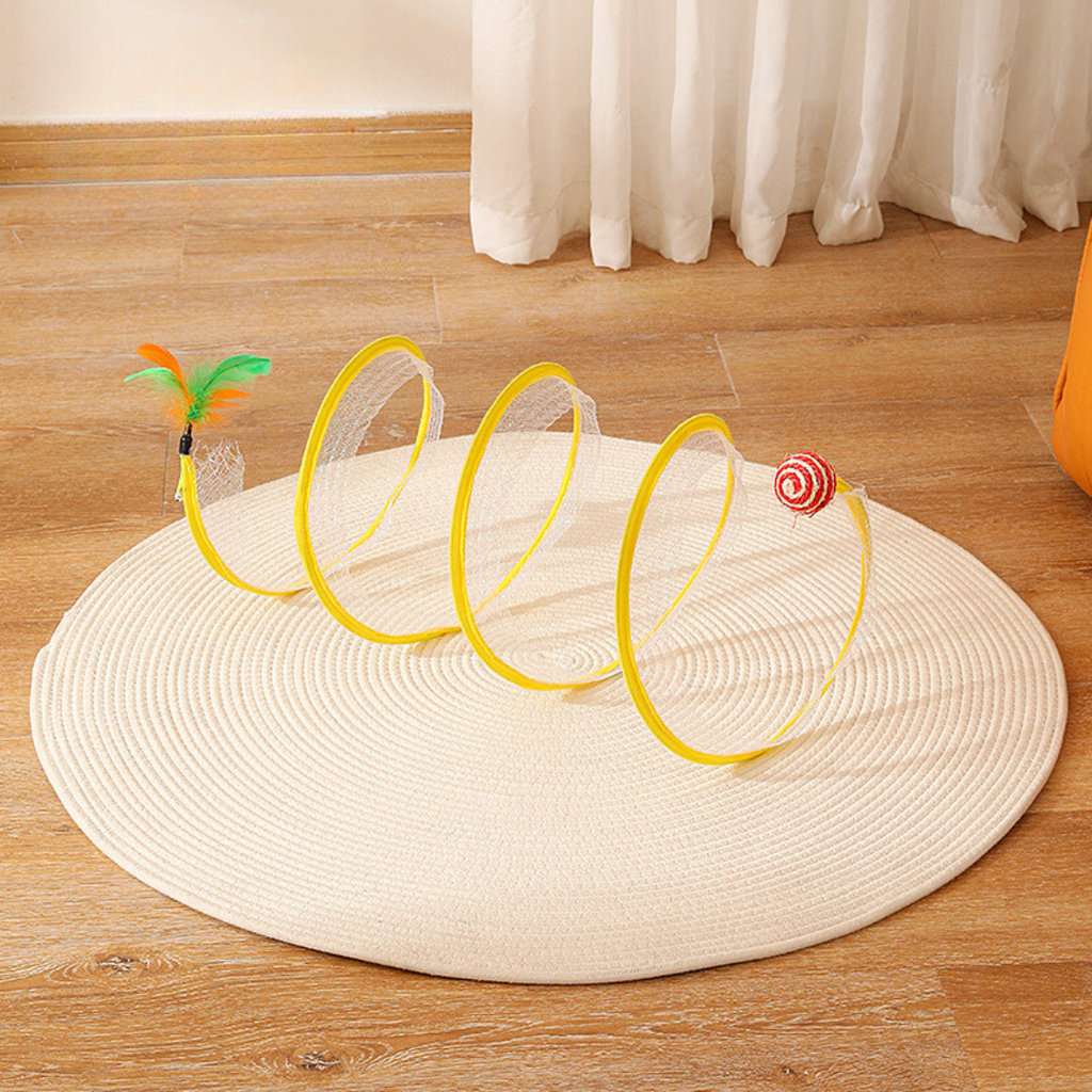 Striped cat tunnel in yellow