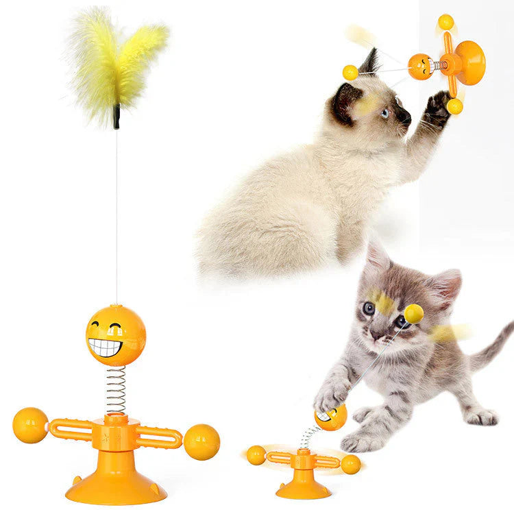 Windmill cat toy in green