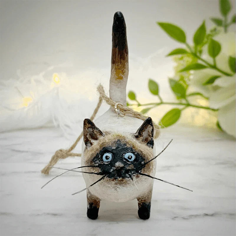 FestivePaw cat ornaments shown in all six designs