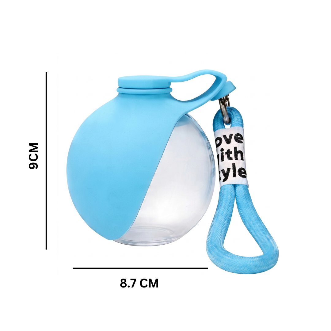 Sphere 2-in-1 leak-proof dog water bottle with silicone bowl