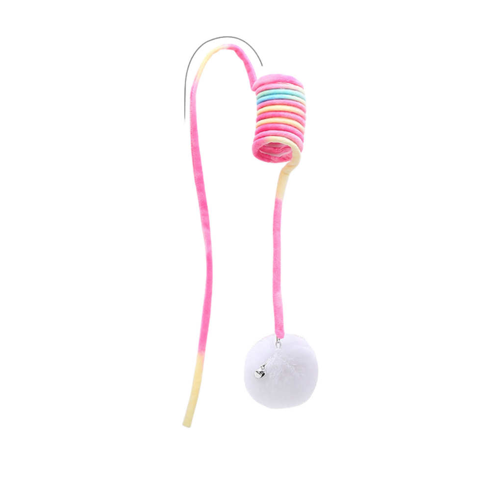 Interactive bouncy cat toy in green