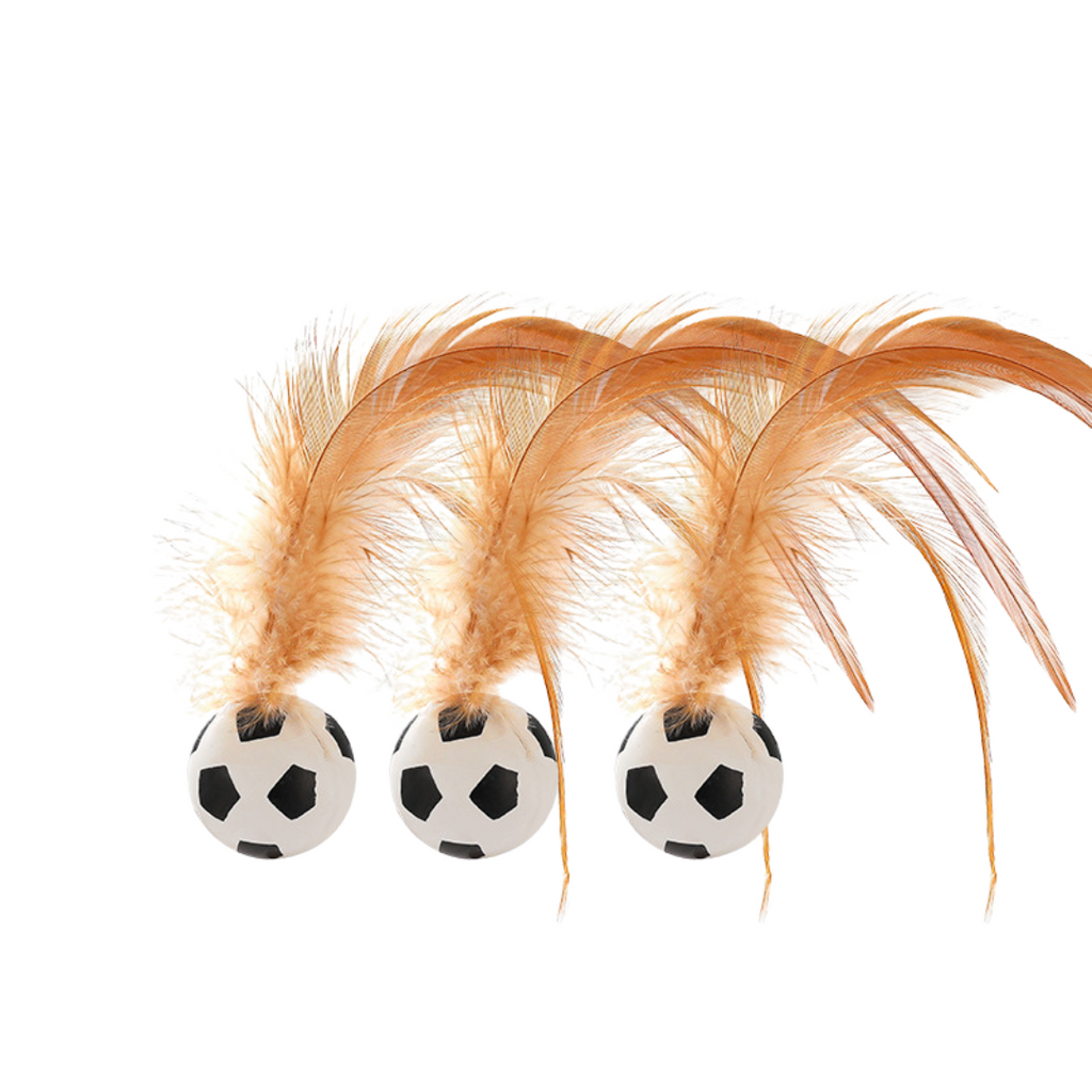 Cat pouncing on the bouncing feather toy