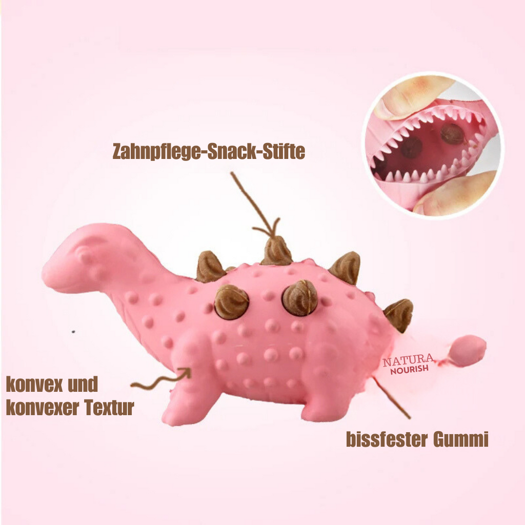 Baby dragon design dog chew toy in green