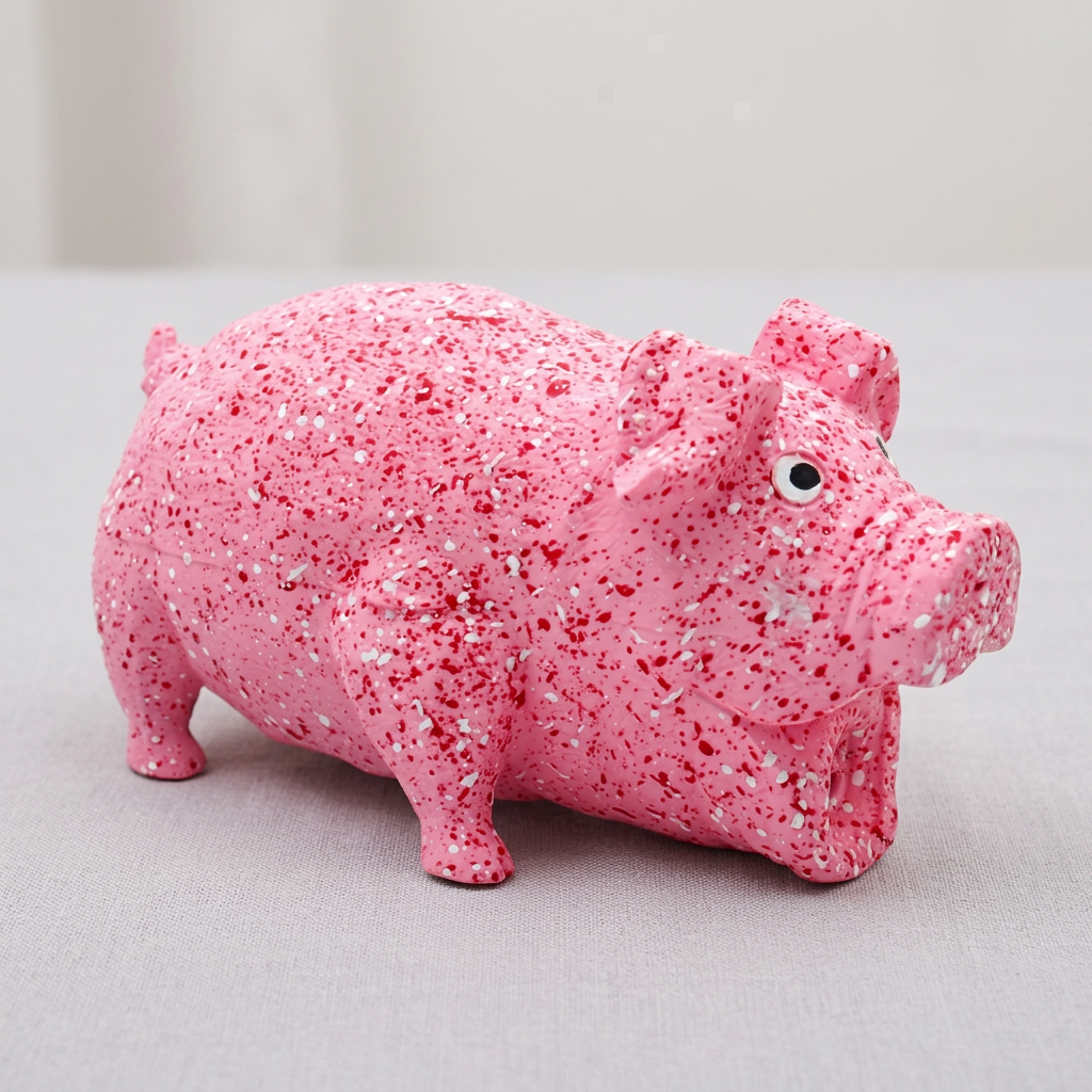 Latex squeaky dog toy in Blue Hippo design