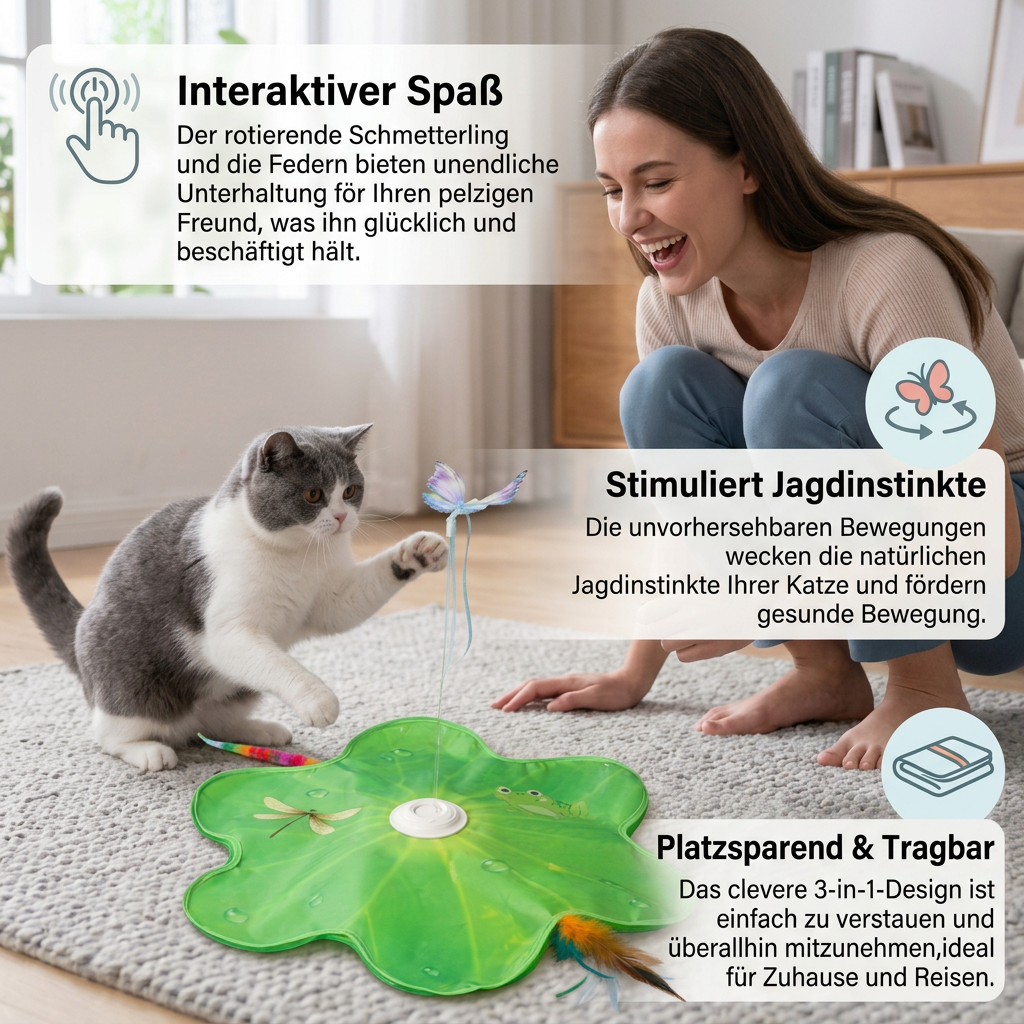 Benefits of the 3-in-1 butterfly cat toy