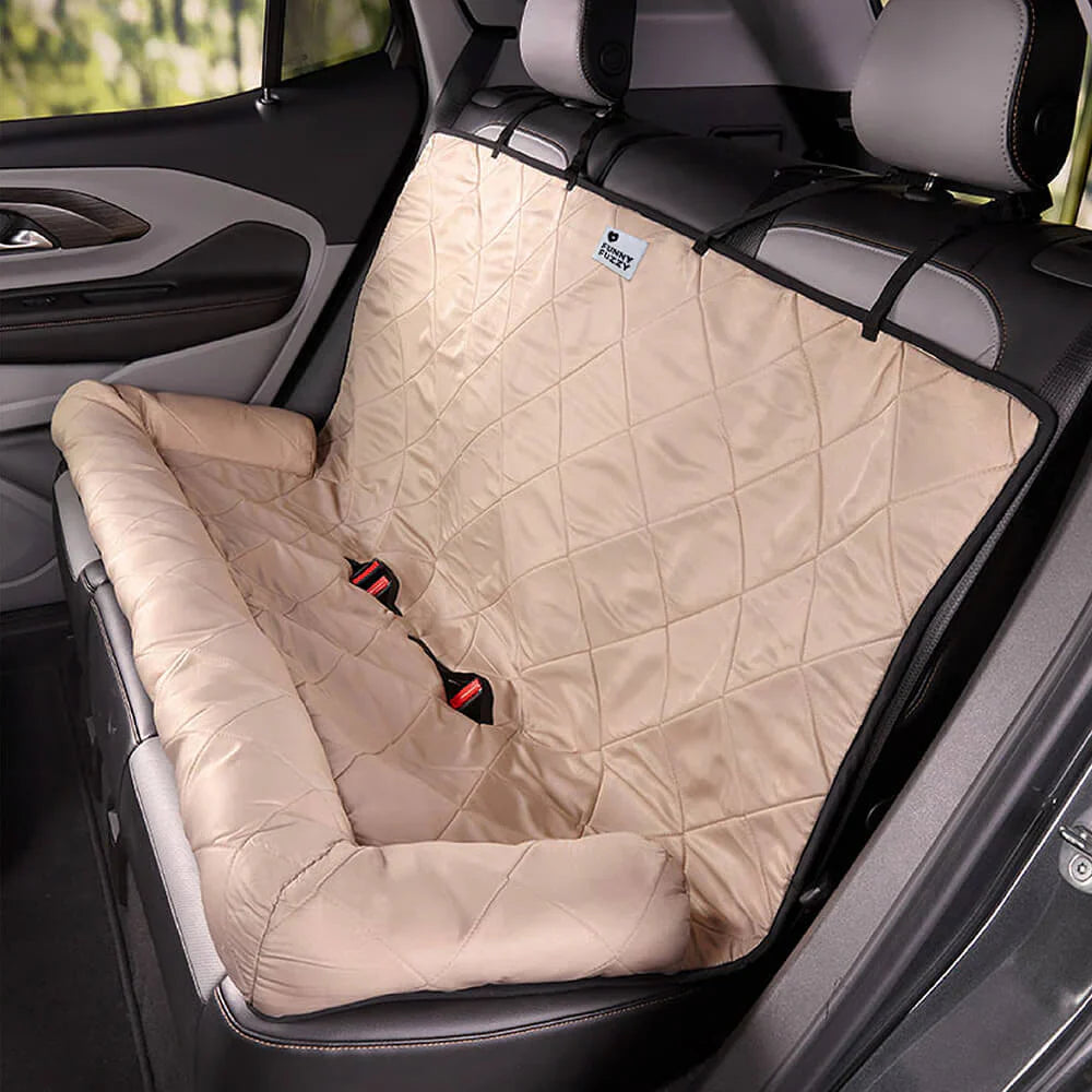 TravelPaw cover protecting a car back seat