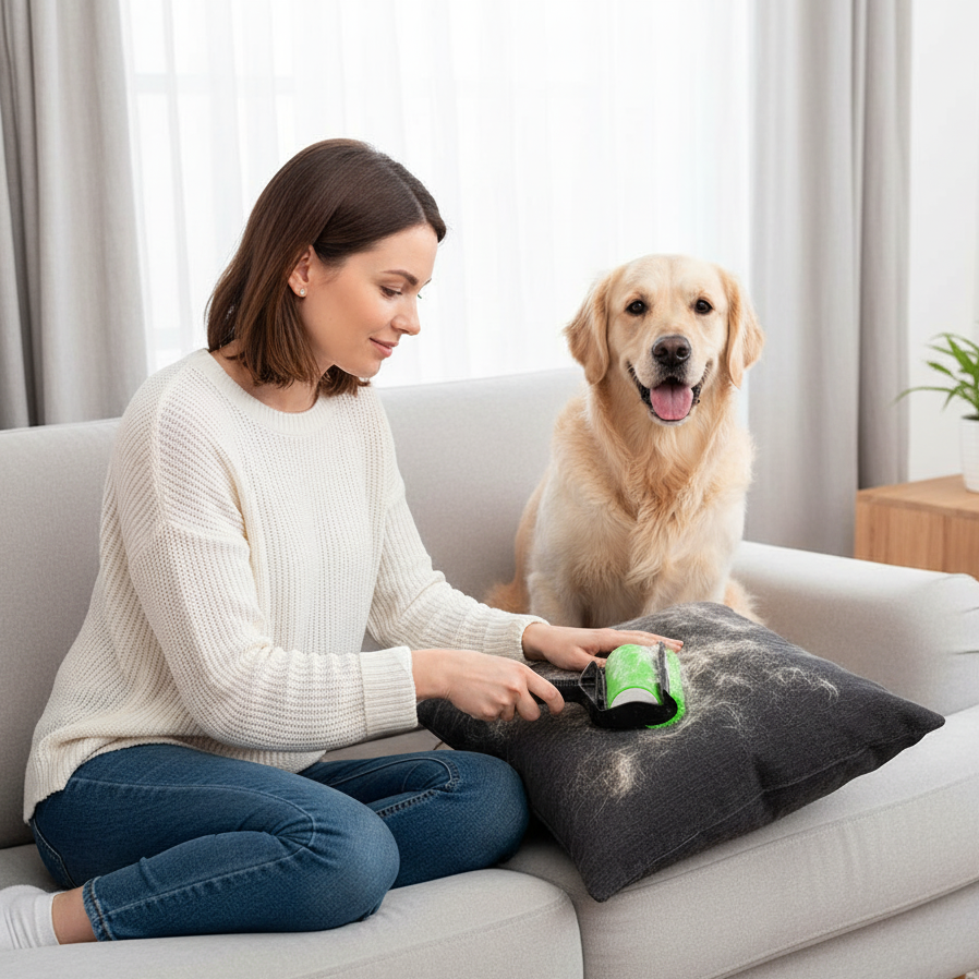 Reusable 3-in-1 pet hair roller
