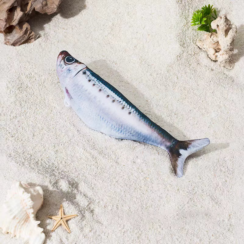 Interactive wiggling fish cat toy