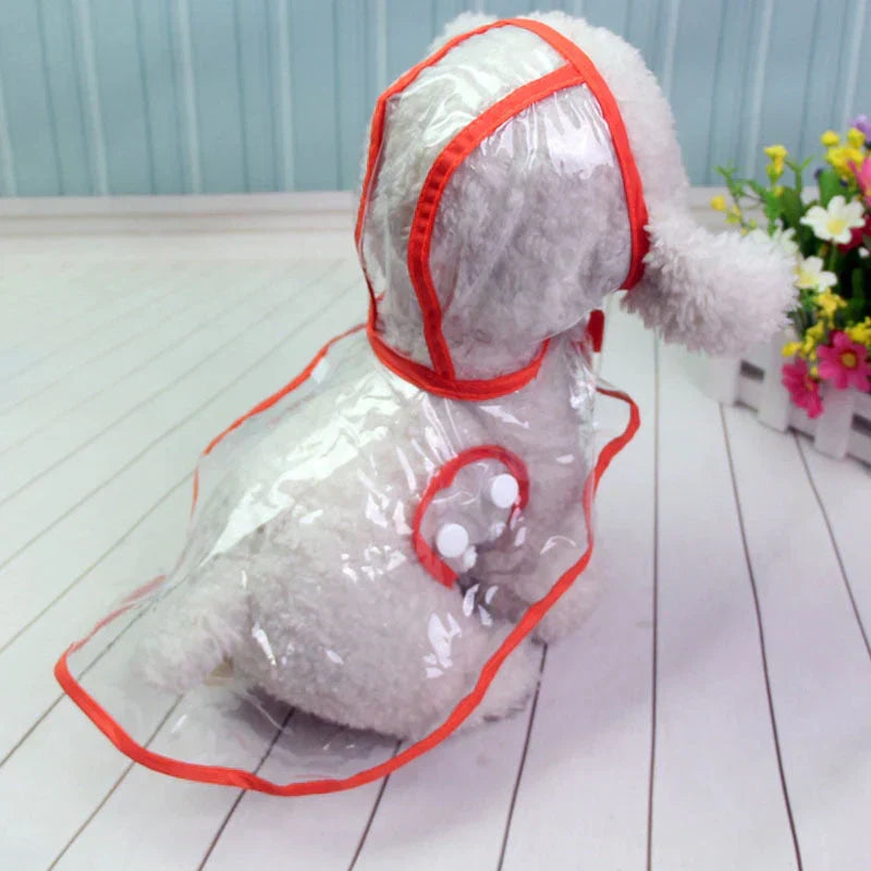 Transparent dog raincoat adjustable belly strap