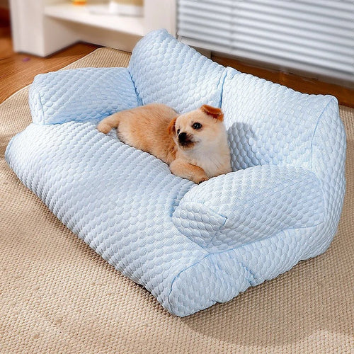 Cooling pet sofa bed with bolster
