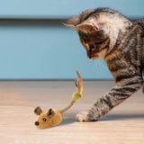 Smart mouse cat toy with feather tail