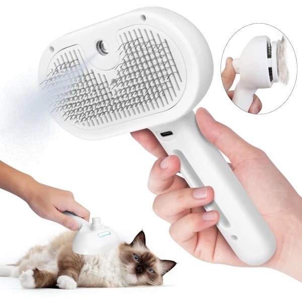 Premium steam pet grooming brush