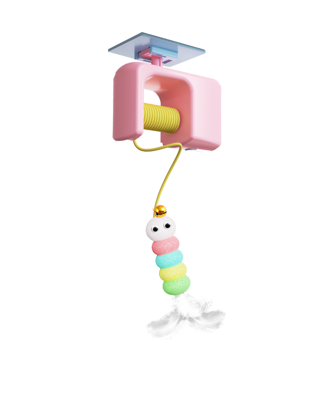 Interactive door yo-yo cat toy with self-play