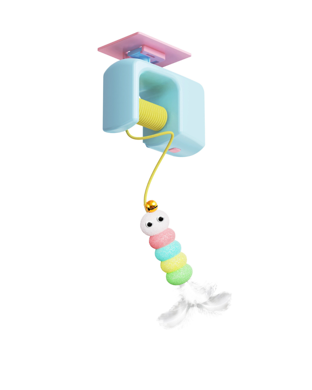 Interactive door yo-yo cat toy with self-play