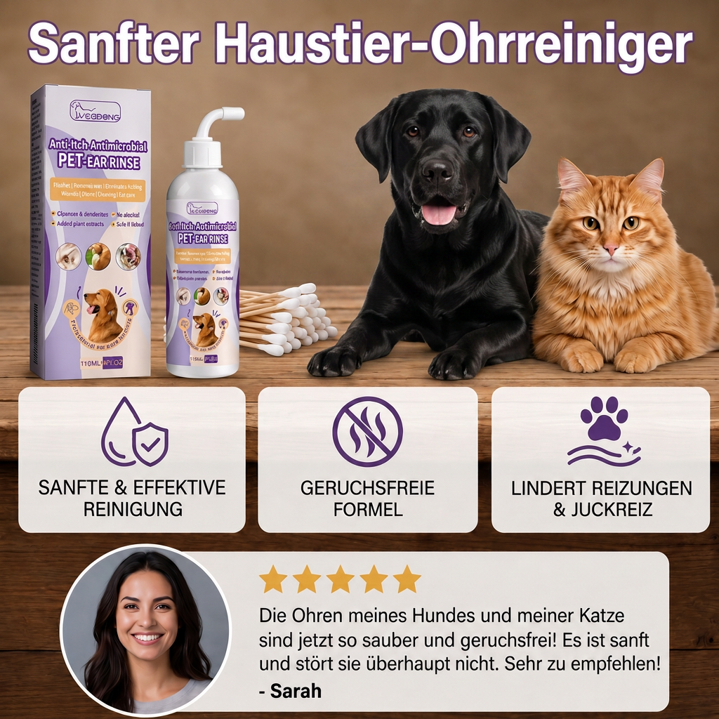 Gentle Pet Ear Cleaner – Odour-Neutral Formula for Dogs &amp; Cats