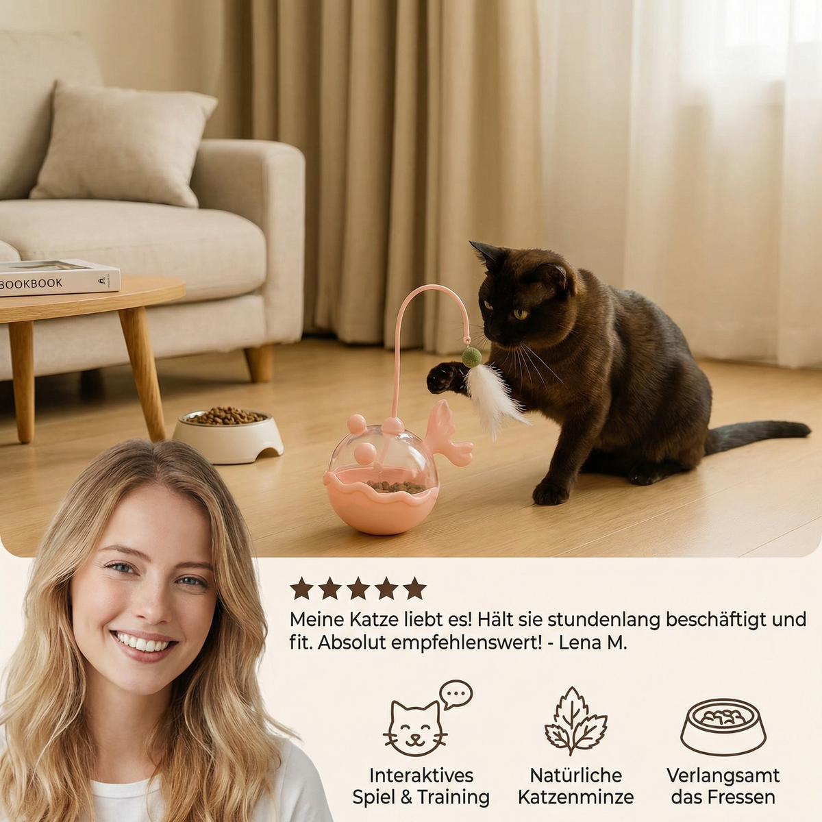 Catnip lantern fish treat dispenser toy for cats