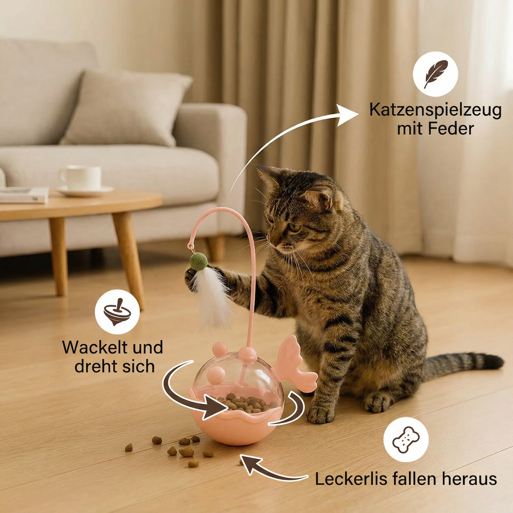 Catnip lantern fish treat dispenser toy for cats