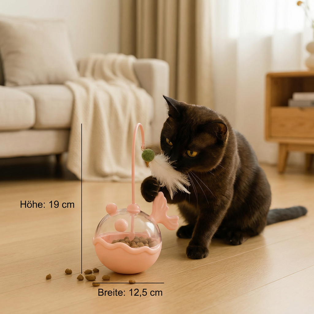 Catnip lantern fish treat dispenser toy for cats